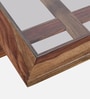 Gramado Sheesham Wood Glass Square Center Table in Provincial Teak Finish with 4 Pouffe Gramado Sheesham Wood Glass Square Center Table in Provincial Teak Finish with 4 Pouffe