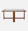 Gramado Sheesham Wood Glass Square Center Table in Provincial Teak Finish with 4 Pouffe Gramado Sheesham Wood Glass Square Center Table in Provincial Teak Finish with 4 Pouffe