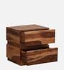 Granada Sheesham Wood Bedside Table in Scratch Resistant Rustic Teak Finish With Drawers