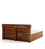 Grande King Size Bed with Box Storage in Brown Finish