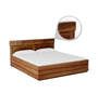 Grande King Size Bed with Box Storage in Brown Finish