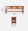 Grande Sheesham Wood With Cane Drawer TV Console In Honey Oak Finish