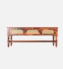 Grande Sheesham Wood With Cane Drawer TV Console In Honey Oak Finish