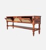 Grande Sheesham Wood With Cane Drawer TV Console In Honey Oak Finish