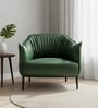 Grandiose Tufted Berg re Faux Leather Lounge Chair In Green Colour