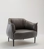 Grandiose Tufted Berg re Faux Leather Lounge Chair In Grey Colour