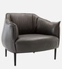 Grandiose Tufted Berg re Faux Leather Lounge Chair In Grey Colour