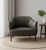 Grandiose Tufted Berg re Faux Leather Lounge Chair In Grey Colour