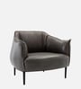 Grandiose Tufted Berg re Faux Leather Lounge Chair In Grey Colour