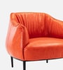 Grandiose Tufted Berg re Faux Leather Lounge Chair In Orange Colour