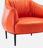 Grandiose Tufted Berg re Faux Leather Lounge Chair In Orange Colour