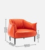 Grandiose Tufted Berg re Faux Leather Lounge Chair In Orange Colour