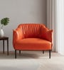 Grandiose Tufted Berg re Faux Leather Lounge Chair In Orange Colour