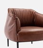 Grandiose Tufted Berg re Faux Leather Lounge Chair In Tan Colour