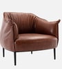 Grandiose Tufted Berg re Faux Leather Lounge Chair In Tan Colour