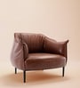 Grandiose Tufted Berg re Faux Leather Lounge Chair In Tan Colour