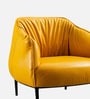 Grandiose Tufted Berg re Faux Leather Lounge Chair In Yellow Colour