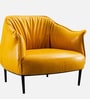 Grandiose Tufted Berg re Faux Leather Lounge Chair In Yellow Colour