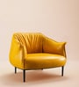 Grandiose Tufted Berg re Faux Leather Lounge Chair In Yellow Colour