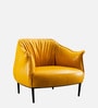 Grandiose Tufted Berg re Faux Leather Lounge Chair In Yellow Colour