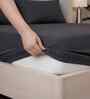 Granite Gray Solid 300 TC Pure Cotton King Fitted Bedsheet with 2 Pillow Covers