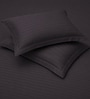 Granite Gray Stripe 300 TC Pure Cotton King Fitted Bedsheet with 2 Pillow Covers