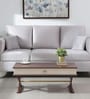 Granth Wood Top Coffee Table in Dual Finish With Drawer