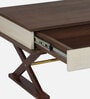 Granth Wood Top Coffee Table in Dual Finish With Drawer