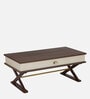 Granth Wood Top Coffee Table in Dual Finish With Drawer
