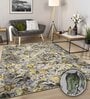 Graphite Floral Polyester 8' X 10' Machine Made Carpet