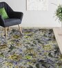 Graphite Floral Polyester 8' X 10' Machine Made Carpet