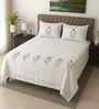 Graphite Grey Plain 350 TC Cotton Satin Super King Size Bedsheet with 2 Pilllow covers Essential Series Collection