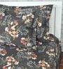 Graphite Shade Floral 144 Tc Cotton Double Bedsheet With 2 Pillowcovers