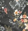 Graphite Shade Floral 144 Tc Cotton Single Bedsheet With Pillowcover