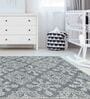 Grey Persian Wool And Viscose 8 ft x 10 ft Hand Tufted Carpet