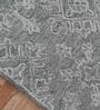 Grey Persian Wool And Viscose 8 ft x 10 ft Hand Tufted Carpet