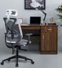 Gravita Breathable Mesh Office Chair In White & Grey Colour