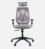 Gravita Breathable Mesh Office Chair In White & Grey Colour