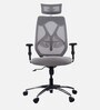 Gravita Breathable Mesh Office Chair In White & Grey Colour