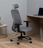 Gravita Breathable Mesh Office Chair In White & Grey Colour
