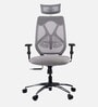 Gravita Breathable Mesh Office Chair In White & Grey Colour