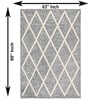 Grey Geometric Wool And Cotton 5 X 8 Ft Hand Tufted Carpet
