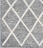 Grey Geometric Wool And Cotton 5 X 8 Ft Hand Tufted Carpet