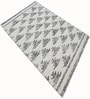 Grey Charcoal Geometric Wool And Cotton 5 X 8 Ft Hand Tufted Carpet