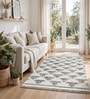 Grey Charcoal Geometric Wool And Cotton 5 X 8 Ft Hand Tufted Carpet