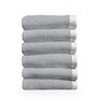 Gray Cotton Solid 500 GSM 6 Pcs Face Towels