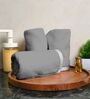 Gray Cotton Solid 500 GSM 4 Pcs Hand Towels