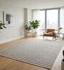Grey Geometric Wool And Cotton 5 X 8 Ft Hand Tufted Carpet
