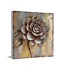 Gray Embossed Rose Floral Wooden Framed Original On Canvas Painting