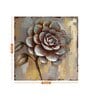 Gray Embossed Rose Floral Wooden Framed Original On Canvas Painting